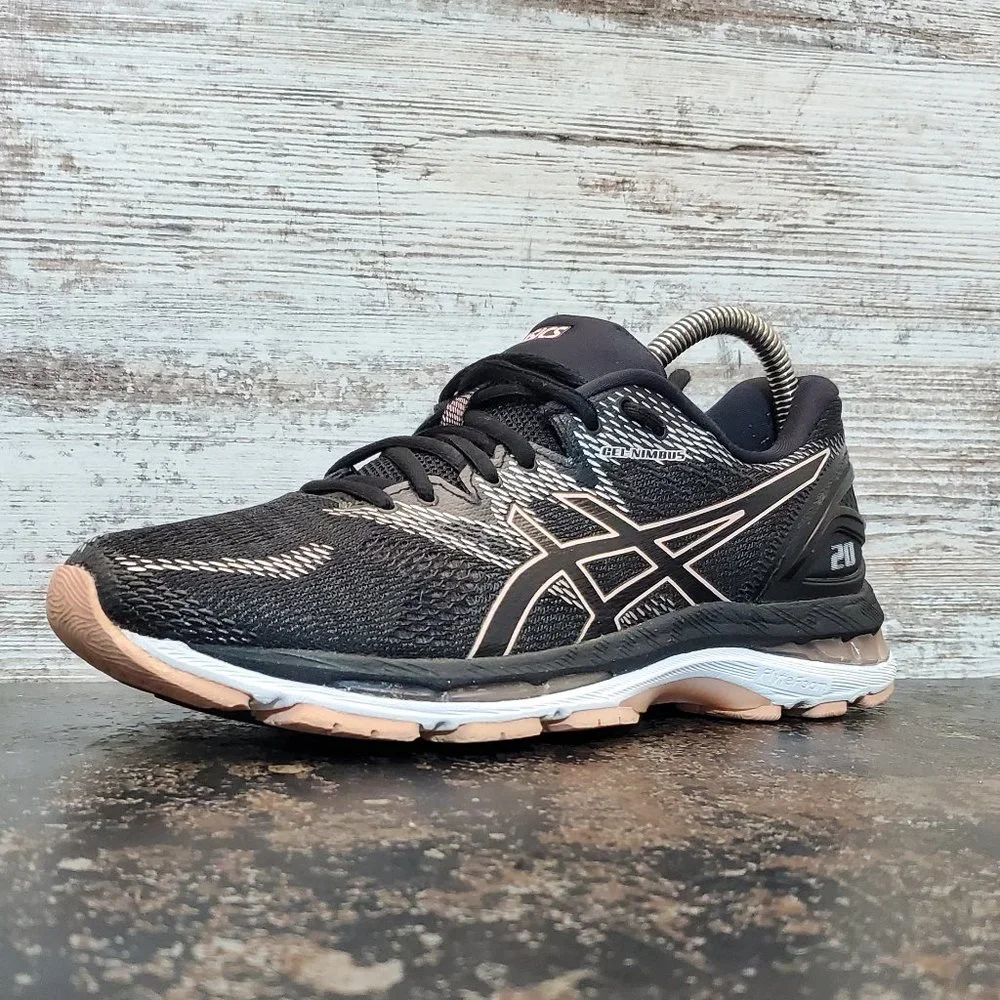 Womens Asics Gel Nimbus 20 Running Shoes Sz 9 Used T850N Black